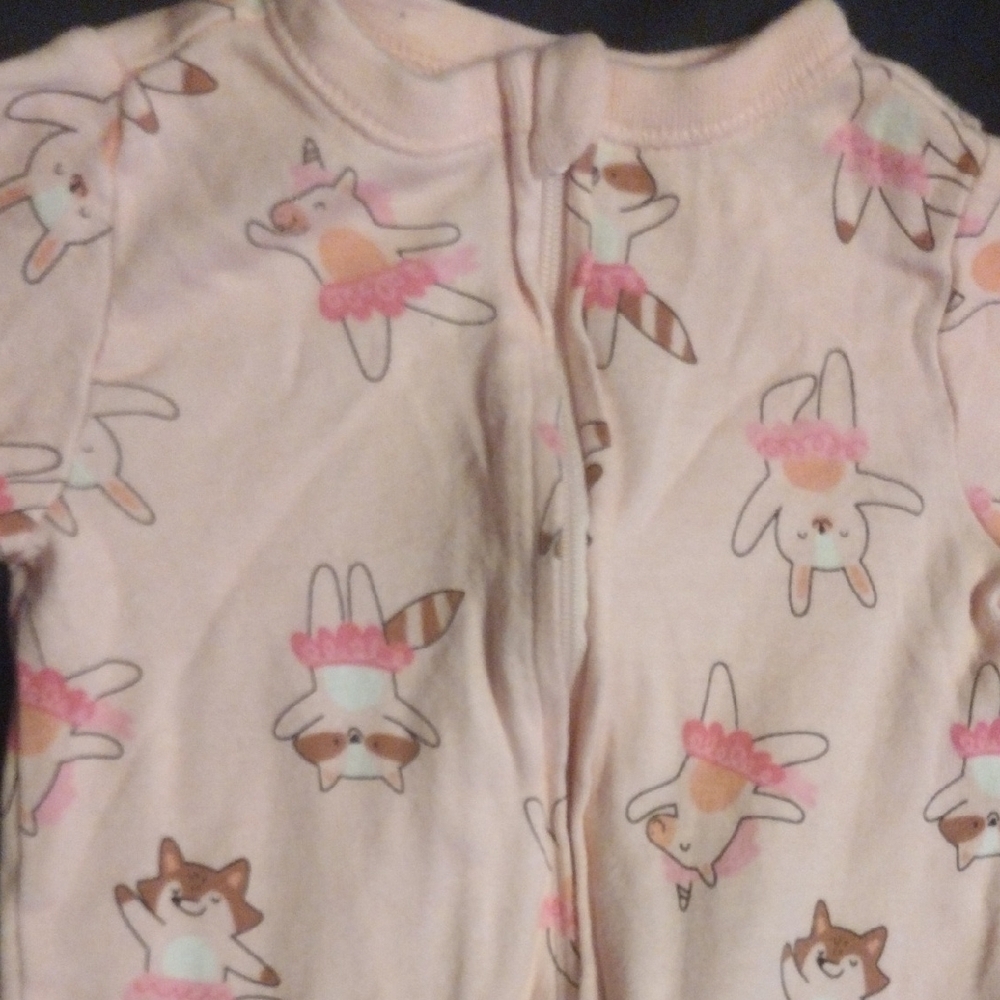 Old Navy Pink Animal Print Kids Footie​ - Picture 2 of 5